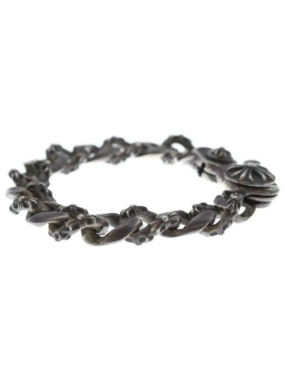 Chrome Hearts Vintage Fancy Link Clip Bracelet 15 Silver